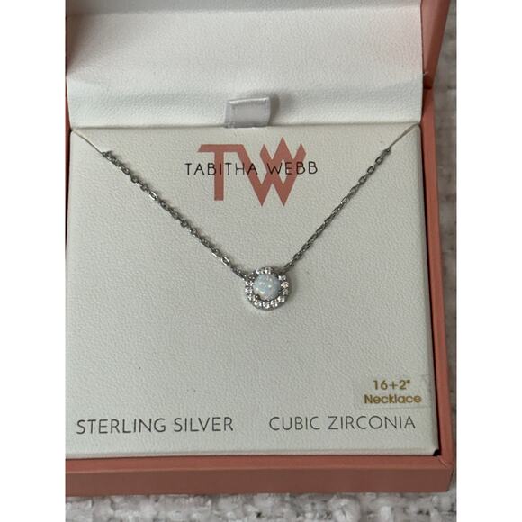 Tabitha Webb Sterling Silver Created Opal Necklace 18" NIB #61367 - Picture 1 of 4